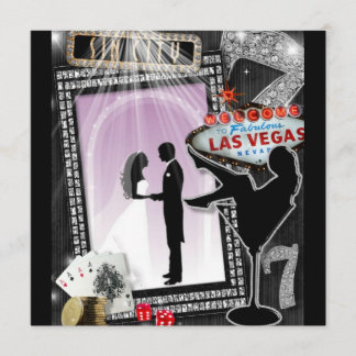 Purple Vegas wedding Invites