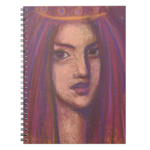 Purple Veil Eastern Orient Girl Portrait Painting Notebook