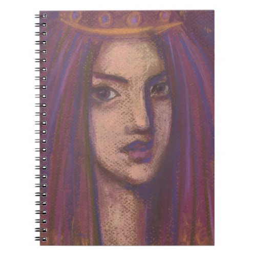 Purple Veil Eastern Orient Girl Portrait Painting Notebook