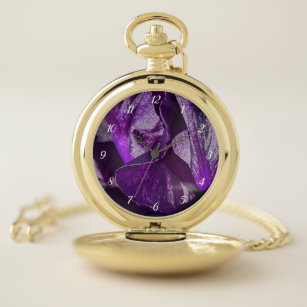 Purple Velvet Iris Pocket Watch
