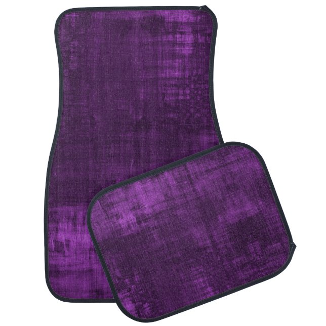 PURPLE VELVET PATTERN CAR FLOOR MAT (Set)
