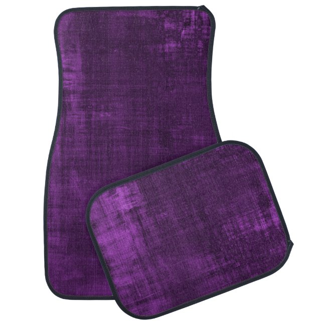 PURPLE VELVET PATTERN CAR FLOOR MAT (Set)