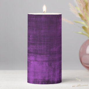 PURPLE VELVET PATTERN PILLAR CANDLE