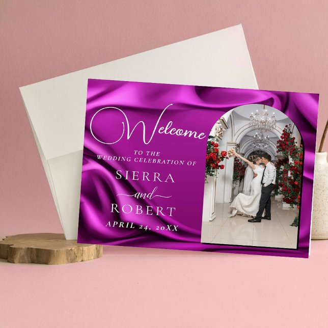 Purple Velvet Photo Wedding Welcome Sign (Creator Uploaded)