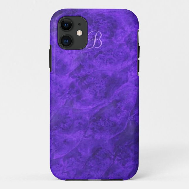 Purple Velvet Walnut iPhone case *monogrammed* (Back)