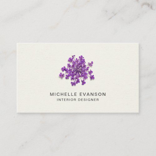 Purple Verbena Floral Designer Nature Business Card