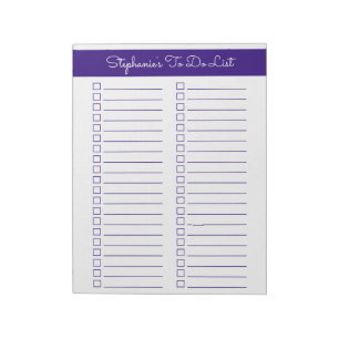 Purple Vertical 8.5x11 Two Column Checklist Notepad