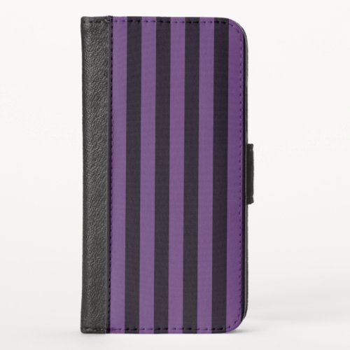 Purple Vertical Stripes Customize This iPhone X Wallet Case