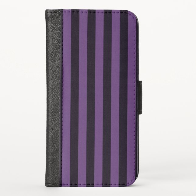 Purple Vertical Stripes Customize This! iPhone Wallet Case (Front)
