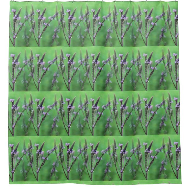 Purple Vervain Wildflowers Nature Pattern  Shower Curtain (Front)
