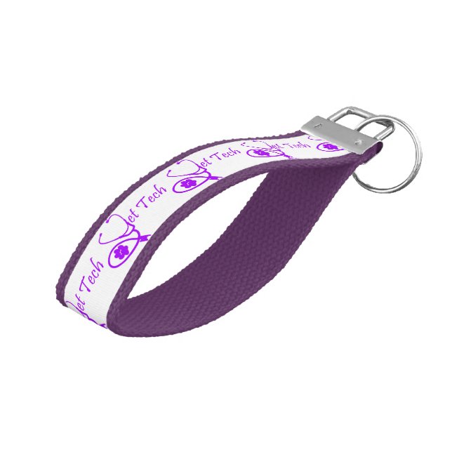 purple vet tech keychain (Angled Up)