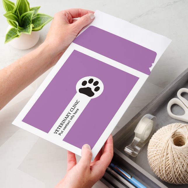 Purple Vet/Veterinary Clinic minimalist Envelope Mailers (Desk)