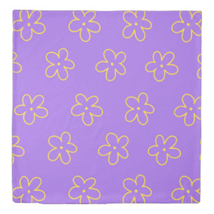 Purple Vibrant Y2K Wildflower Bold Spring Bedding Duvet Cover