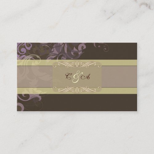 Purple Victoria Wedding place card Business Card Template