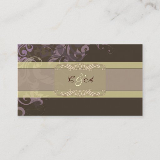 Customizable Purple Victoria Wedding place card Business Card Template