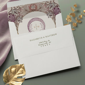 Purple Victorian Art Nouveau Vintage Morris Envelope