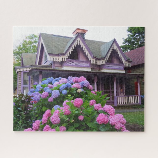 Purple Victorian Cottage - Martha's Vineyard Jigsaw Puzzle (Horizontal)