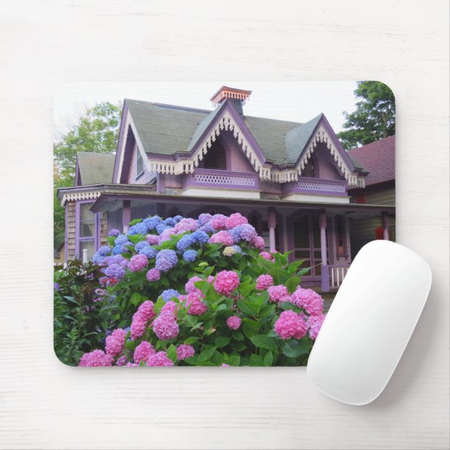 Purple Victorian Cottage - Martha's Vineyard Mouse Pad (With Mouse)