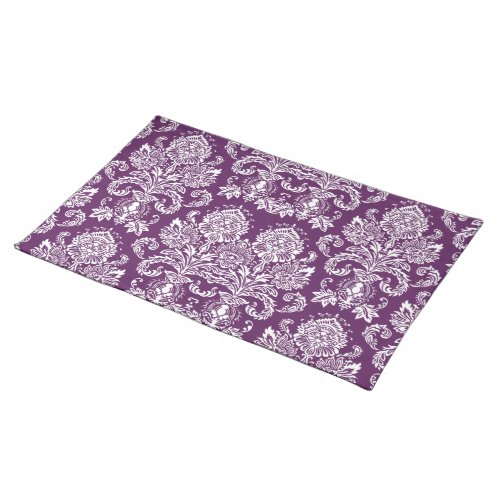 Purple Victorian Damask Cloth Placemat