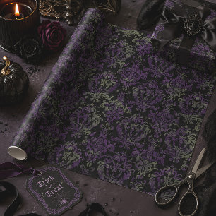 Purple Victorian Gothic Halloween Wrapping Paper