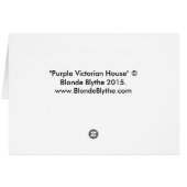 Purple Victorian House Pumpkins Wagon Fall Trees Cards (Back Horizontal)