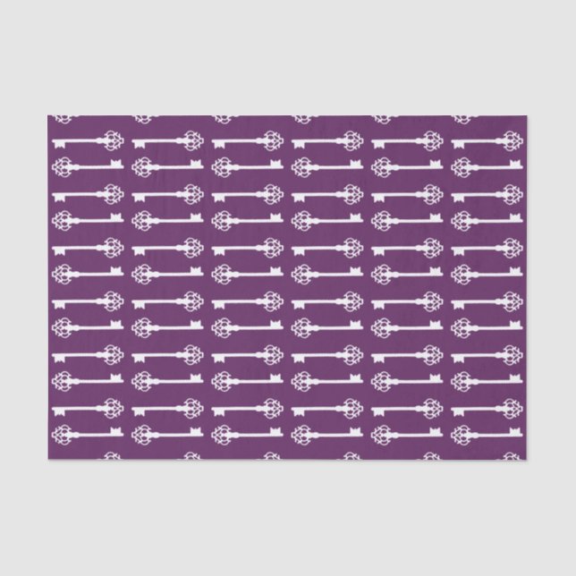 Purple Victorian Keys Tissue Paper (Front)