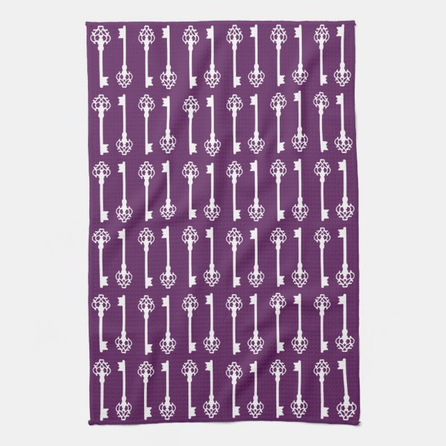 Purple Victorian Keys Towel (Vertical)