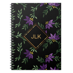 Purple Victorian Style - Monogram Notebook