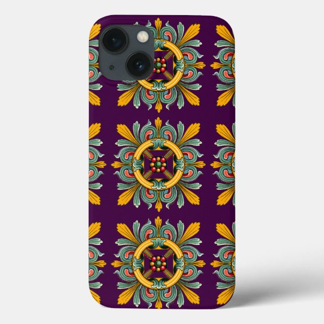 Purple Victorian Tile Design Case-Mate iPhone Case (Back)