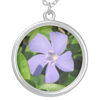 Purple Vinca Silver Plated Necklace