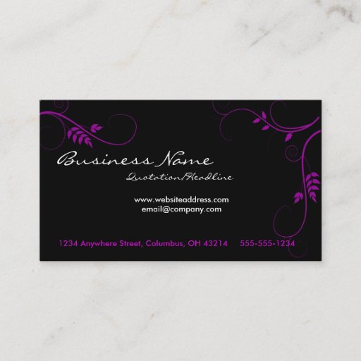 Customizable Purple Vines Business Cards