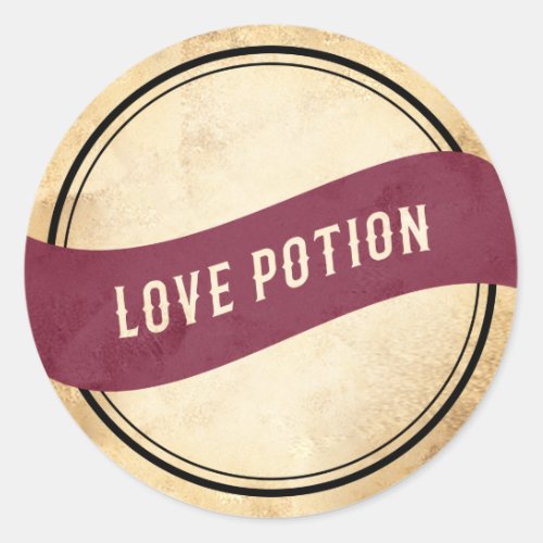 Purple vintage apothecary love potion sticker