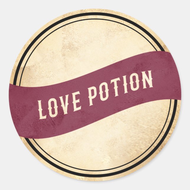 Purple vintage apothecary love potion sticker (Front)
