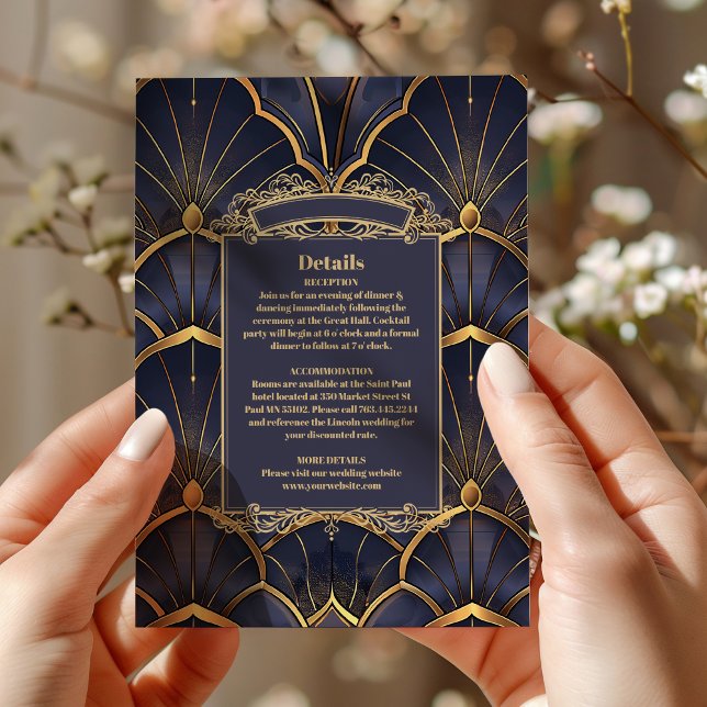 Purple Vintage Art Deco Wedding Enclosure Card (Creator Uploaded)