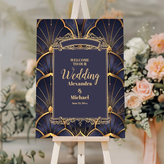 Purple Vintage Art Deco Wedding Foam Board (Creator Uploaded)