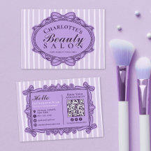 Purple Vintage Bow Frame Beauty Salon 