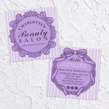 Purple Vintage Bow Frame Square Salon