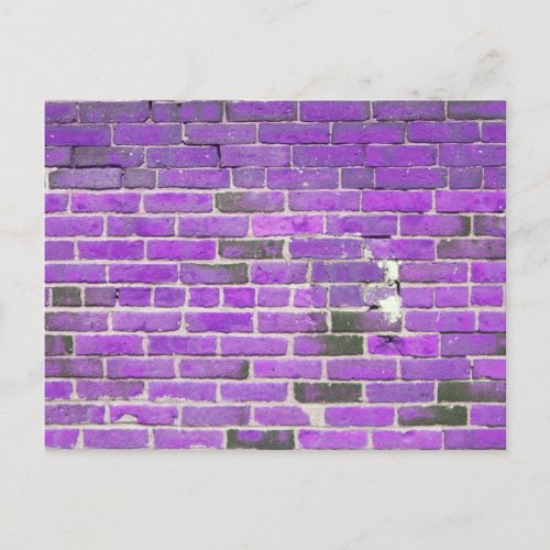 Purple Vintage Brick Wall Texture Postcard