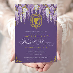 Purple Vintage Bridal Shower Invitation