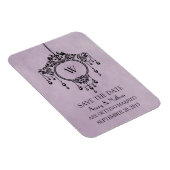 Purple Vintage Chandelier Save the Date Magnet (Right Side)
