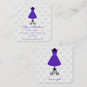 Purple Vintage Dress Seamstress and Alterations Square Business Card
