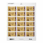 purple vintage eiffel tower Paris address labels (Full Sheet)
