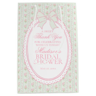 Purple Vintage Fancy Floral Bridal Shower Favors Medium Gift Bag