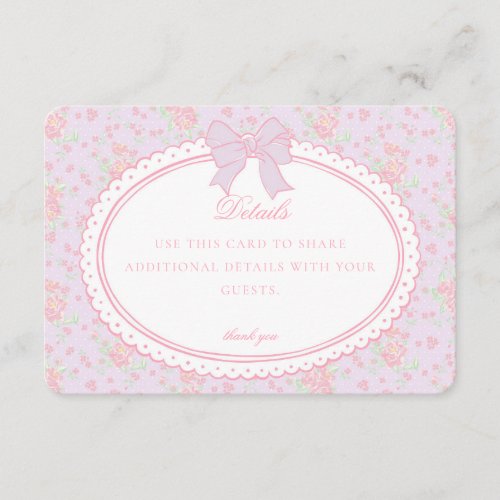 Purple Vintage Fancy Floral Details Card Invite