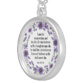 Purple Vintage Floral Bible Life Quote Necklace (Front Right)