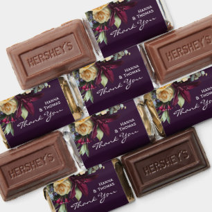 Purple Vintage Floral Wedding Thank You Hershey's Miniatures