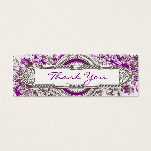 Purple Vintage Floral Wedding Thank You Tag Business Cards