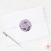 Purple Vintage Flower Wedding Thank You Sticker (Envelope)