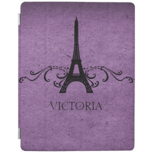 Purple Vintage French Flourish iPad Smart Cover