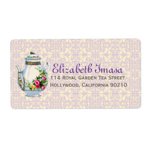 Purple Vintage French Tea Party Label